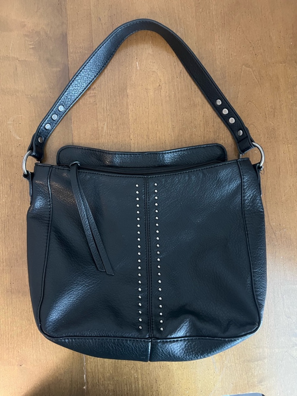 Montana West Black Studded Vegan Leather Hobo Shoulder Bag Western Style